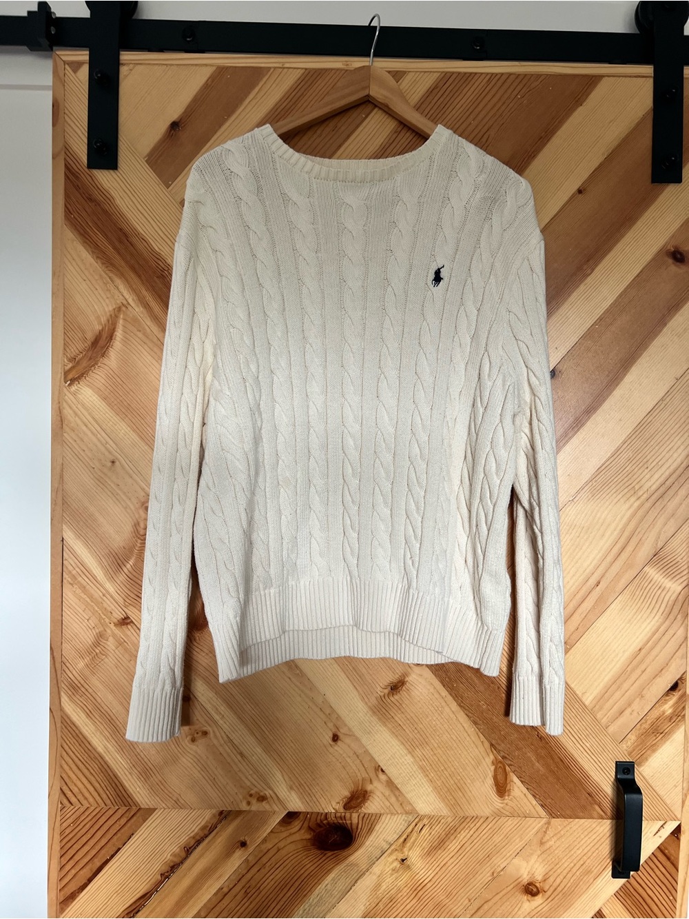Ralph Lauren Cream Cable Crewneck Sweater